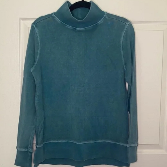 Toad & Co. - Hemp Mockneck Pullover Sweatshirt T1081902 | Blue Spruce | Size XS - Picture 12 of 13